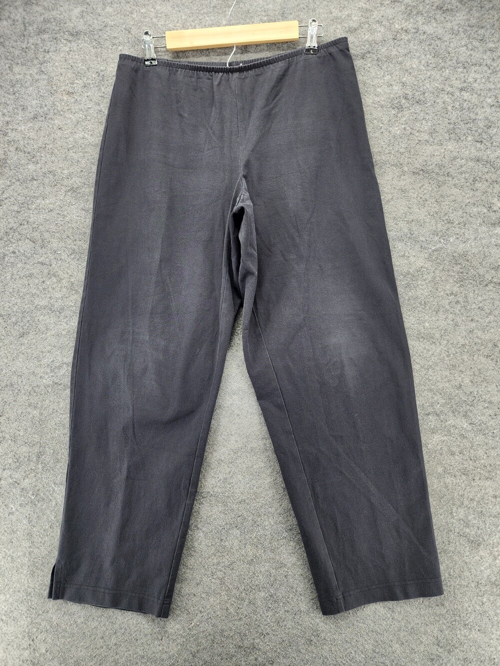 Eileen Fisher Pants Womens Medium Pull On Black Cropped